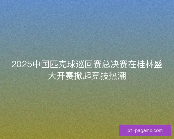 2025中国匹克球巡回赛总决赛在桂林盛大开赛掀起竞技热潮