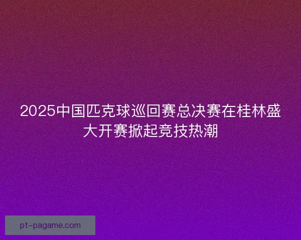 2025中国匹克球巡回赛总决赛在桂林盛大开赛掀起竞技热潮 2025中国匹克球巡回赛总决赛在桂林盛大开赛掀起竞技热潮