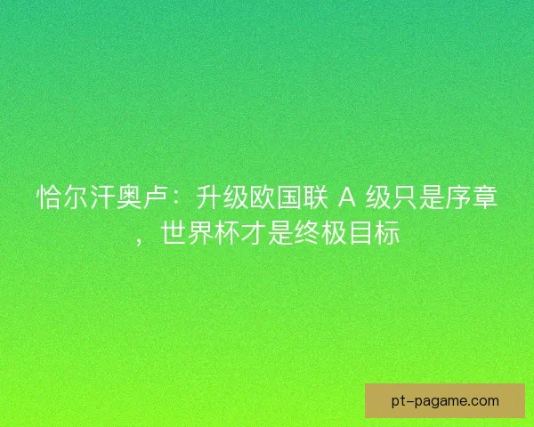 恰尔汗奥卢：升级欧国联 A 级只是序章，世界杯才是终极目标